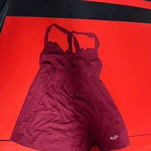Hollister Wine Red Ruched Tank Top